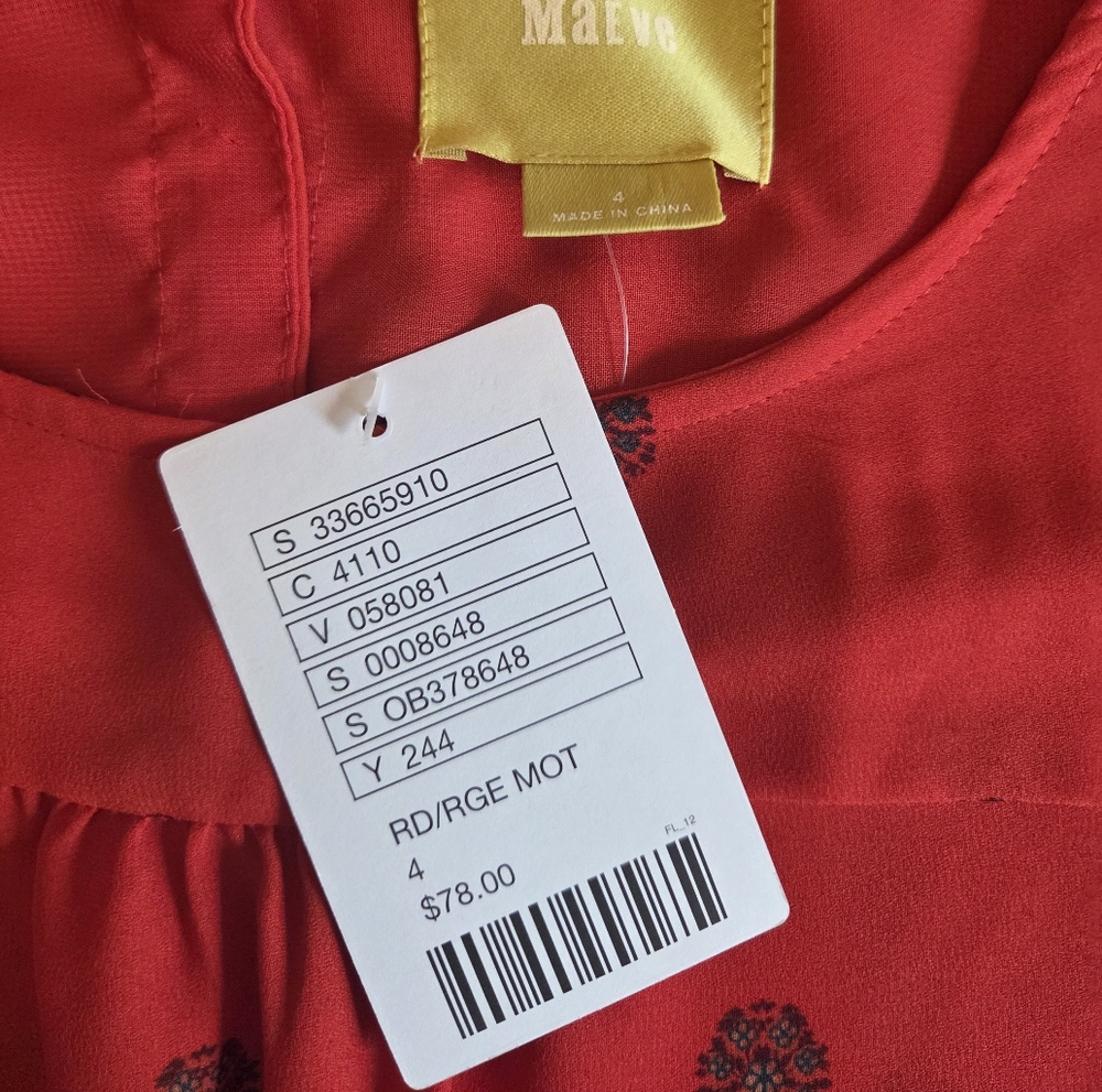 Maeve Orange Patterned Blouse - Picture 4 of 5